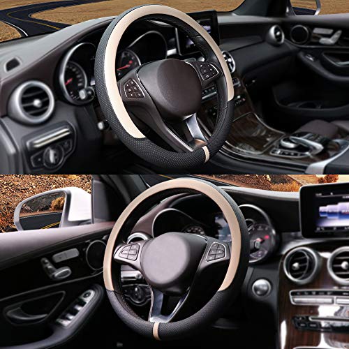 Breathable Car Steering Wheel Cover 15 inch Auto Universal Leather Wrap Non