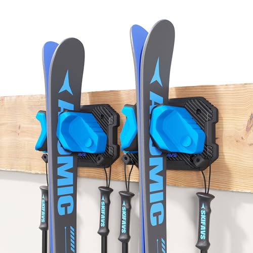 Ski & Snowboard Wall Rack for Garage Wall Fits Any Ski