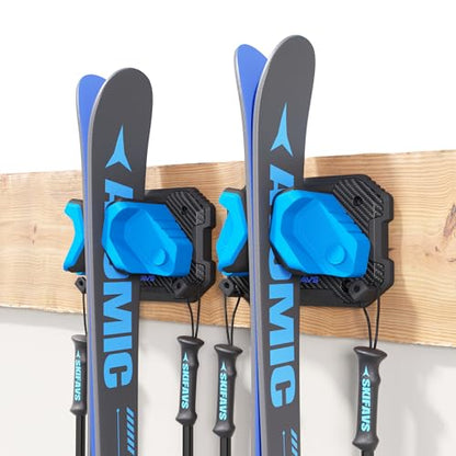 Ski & Snowboard Wall Rack for Garage Wall Fits Any Ski