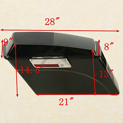 Motorcycle Hard Saddlebags with 5x7 Speaker Lids & Chrome Conversion Brackets Fit For Harley Softail Deluxe Heritage Softail 1984