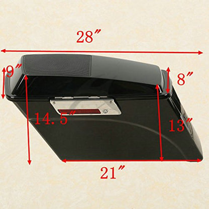 Motorcycle Hard Saddlebags with 5x7 Speaker Lids & Chrome Conversion Brackets Fit For Harley Softail Deluxe Heritage Softail 1984