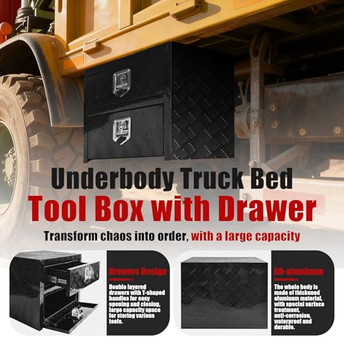 Underbody Truck Tool Box 24"x 18"x 20" Heavy Duty Double