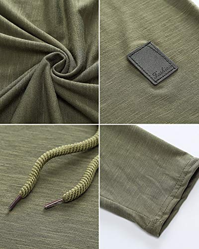Mens Fashion Hoodies Sport Pullover Solid Color Shirt Workout Lightweight Tops Green XX