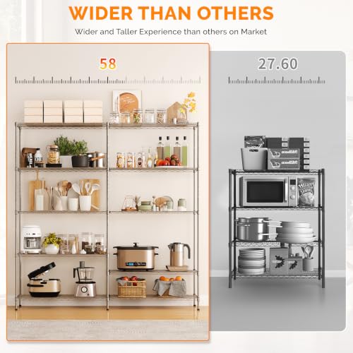 70" W Storage Shelves 1600LBS Heavy Duty Metal Shelving (5 Count)