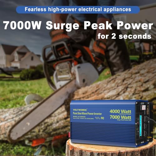 4000 Watt Inverter Pure Sine Wave Power Inverter 12V to 110V 120V AC