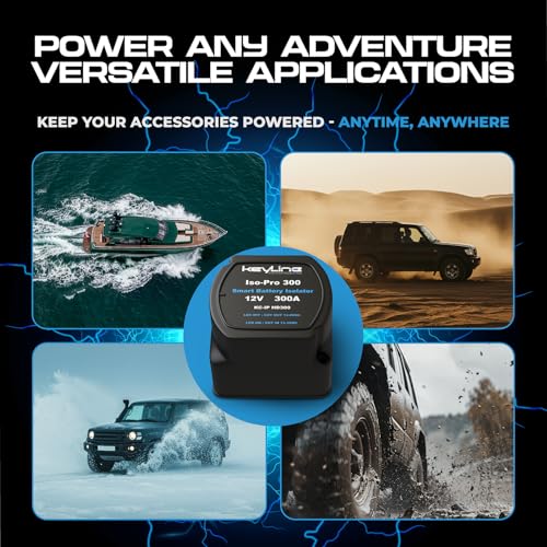 Dual Battery Isolator Kit Heavy Duty 300 AMP 1000 AMP Peak Voltage Sensitive Relay VSR for 12 Volt Systems