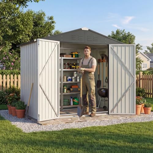 6x4 FT Outdoor Storage Shed with Floor Frame