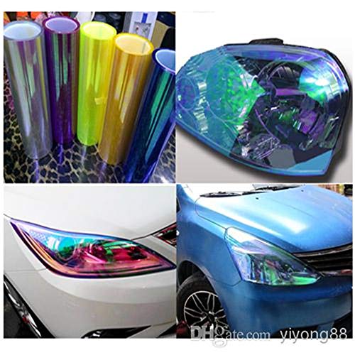 LED LIGHT 12 by 48 inches Self Adhesive Shiny Chameleon Headlights Tail Lights Fog Lights Films