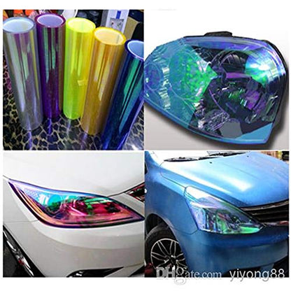 LED LIGHT 12 by 48 inches Self Adhesive Shiny Chameleon Headlights Tail Lights Fog Lights Films