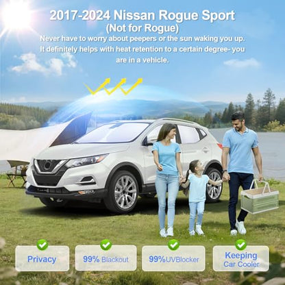 8pcs Car Window Shades for Nissan Rogue Sport (8 Count)