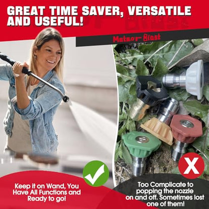 MeteorBlast 6 in 1 Quick Change over Adjustable Pressure Washer Nozzle Tips