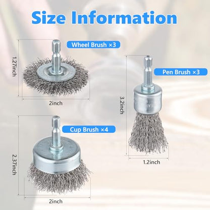 10 Pack Carbon Steel Wire Wheel Brush (10 Count)