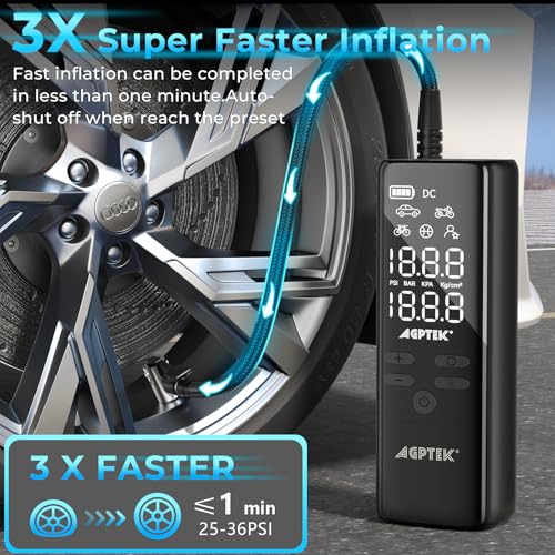 Tire Inflator Portable Air Compressor Pressure Gauge Electric