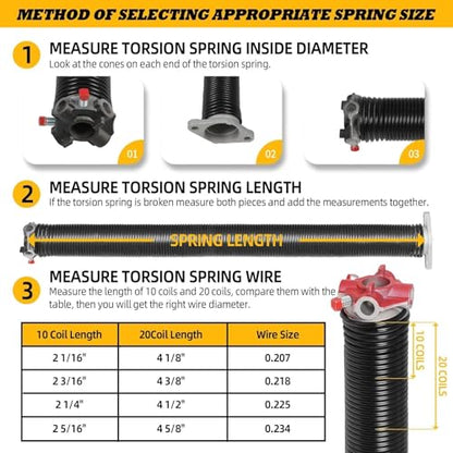 Pair of 2" Garage Door Torsion Springs 0.234X2"X27"