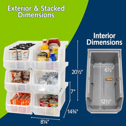 Akro Mils ReadySpace Large Stackable Plastic Storage Bins (6 Count)