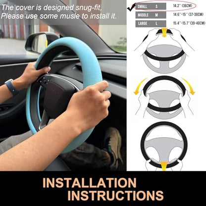 Nappa Leather Steering Wheel Cover for Tesla Model Y