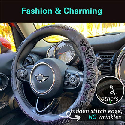 Small Size 14In Round Steering Wheel Cover Great Grip