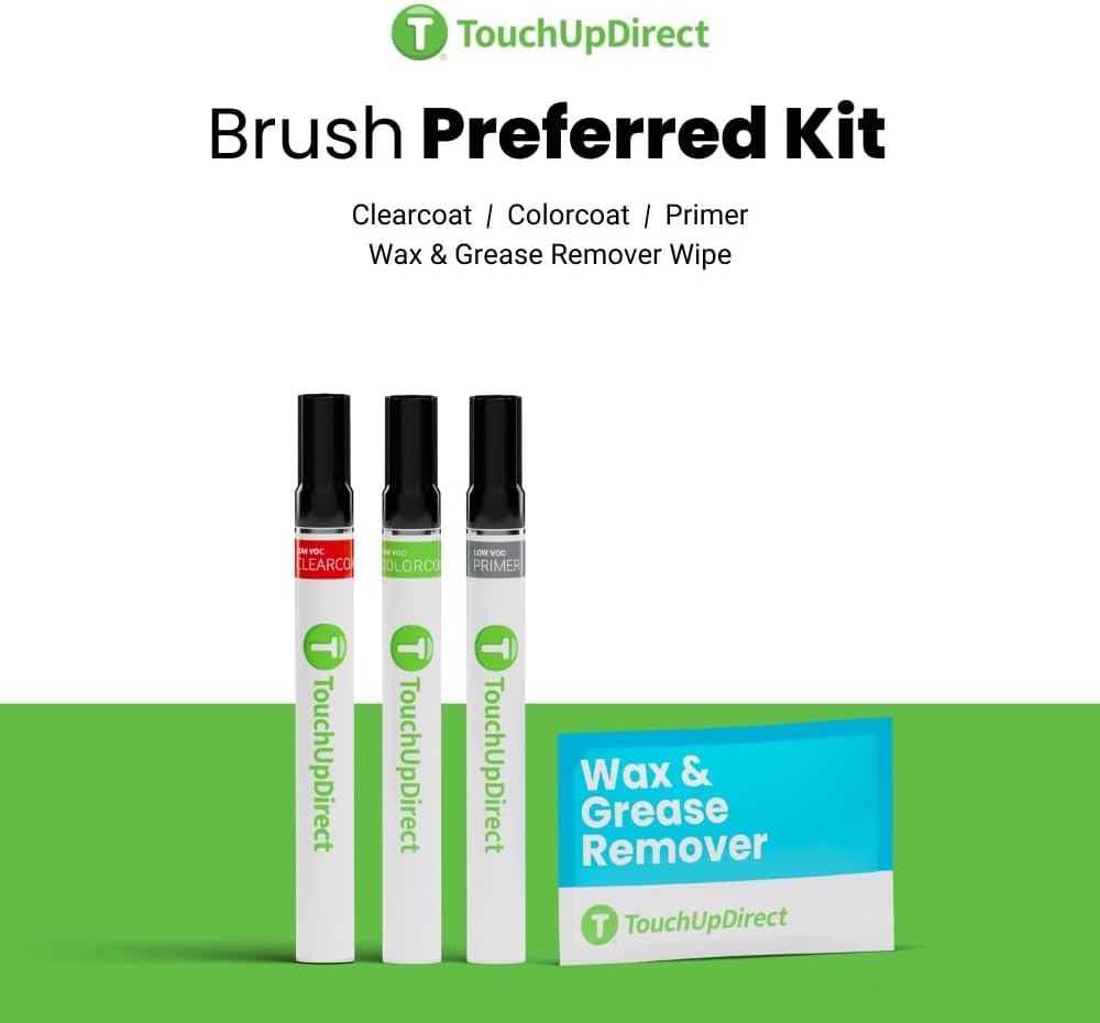 TouchUpDirect 1F7 Classic Silver Metallic Compatible with Toyota Exact Match Touch Up Paint Brush - Preferred Kit