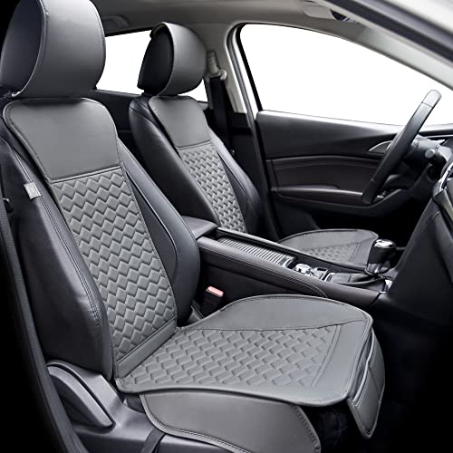 Leather Car Seat Covers Front 2PC Waterproof Universal Fit Gray