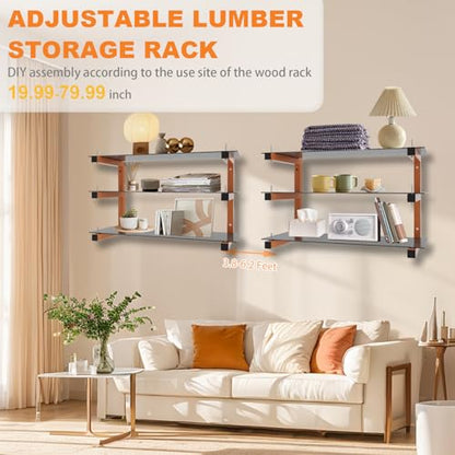 4 Pack Wall Mounted Lumber Rack (4 Count)