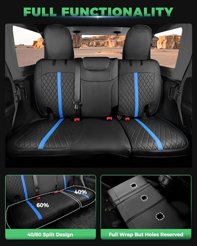 for Jeep Wrangler Leather Custom Car Seat Covers Full Set 4 Door