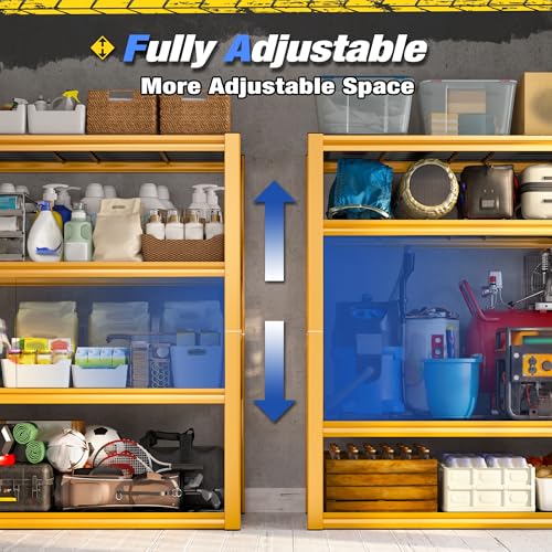 40" W Yellow Garage Shelving with Double (3 Count)