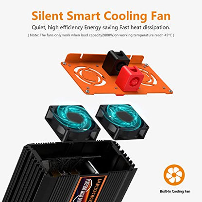 2500 Watt Pure Sine Wave Power Inverter 12V DC to 110V 120V Converter for Family RV Off Grid Solar System Car with Type