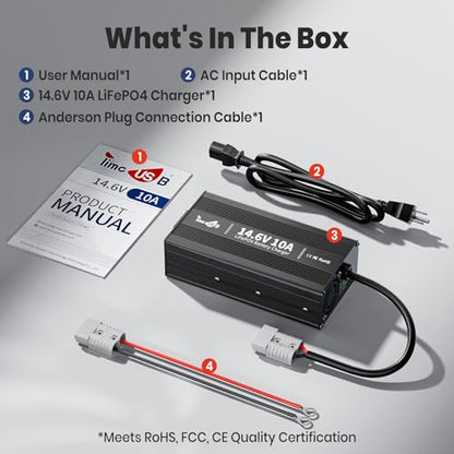 12V 10A LiFePO4 Battery Charger