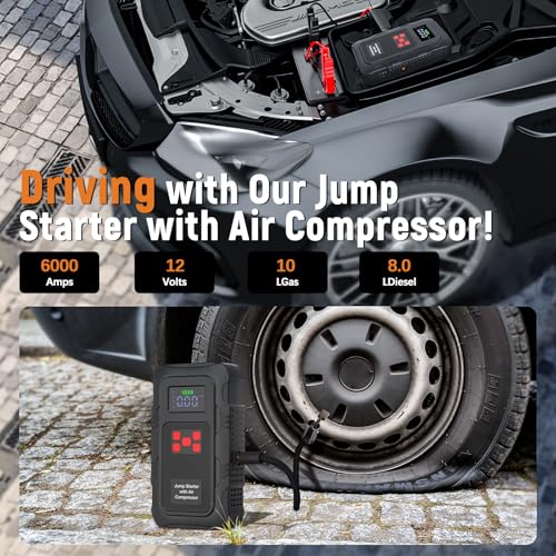 6000A Jump Starter with Air Compressor