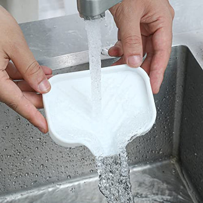 Silicone Soap Dish with Drain Spout
