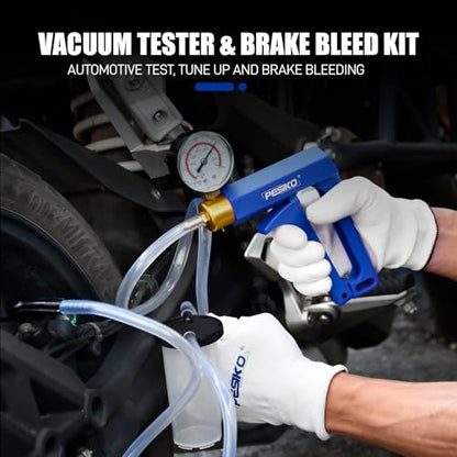Hand Vacuum Pump Brake Bleeder Kit Fluid Extractor Pump Vacuum Gauge
