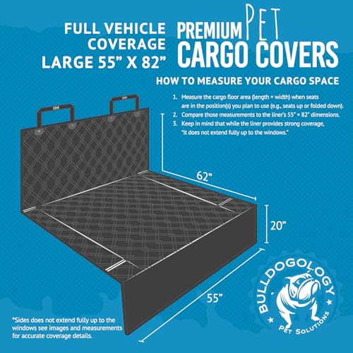 Bulldogology SUV Cargo Liner for Dogs 55"x82" Heavy Duty Pet Trunk Cargo Cover Area