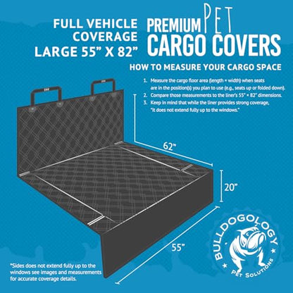 Bulldogology SUV Cargo Liner for Dogs 55"x82" Heavy Duty Pet Trunk Cargo Cover Area
