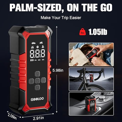 A6 Gear 160 PSI & 7500mAh Tire Inflator Portable Air Compressor