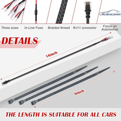 14" Upgraded Mirror Plug Wire Tap for Escort (4 Foot)