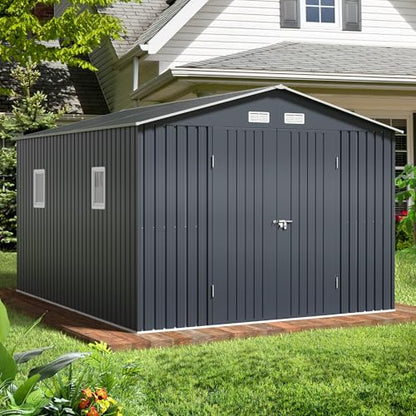Steel Storage Shed with Floor Frame 10 x 12 ft