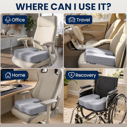 Seat Cushion Memory Foam Chair Cushion for Tailbone Pain Relief