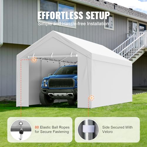 Carport Replacement Canopy Top Cover + Sidewall 10 x 20 ft