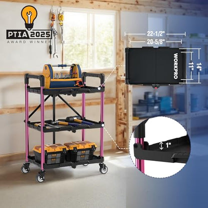 3 Tier Collapsible Utility Cart