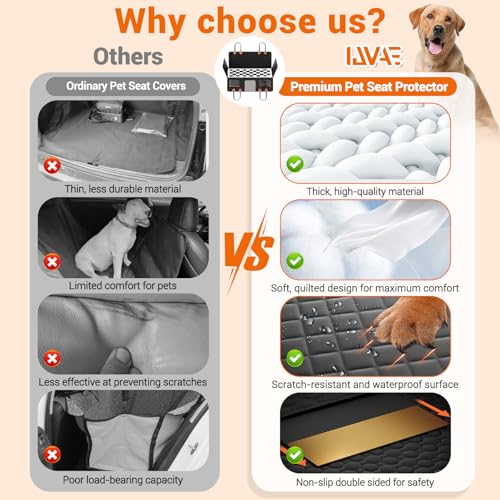 Hard Bottom Car Seat Cover for Dog swith Removable Soft Blankets