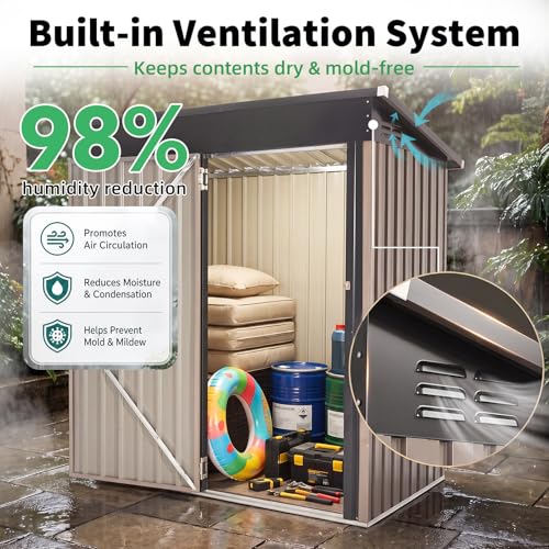 3' x 5' Outdoor Metal Storage Shed