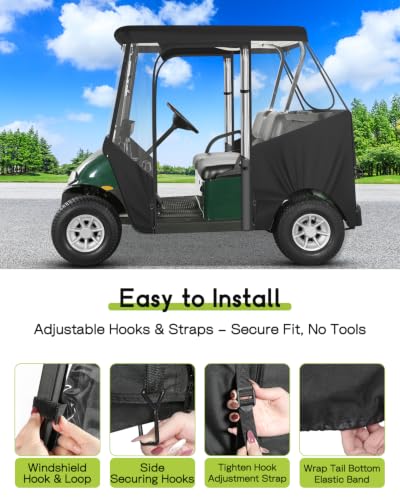 Golf Cart Enclosure 2 Passenger Rain Cover for EZGO TXT & RXV