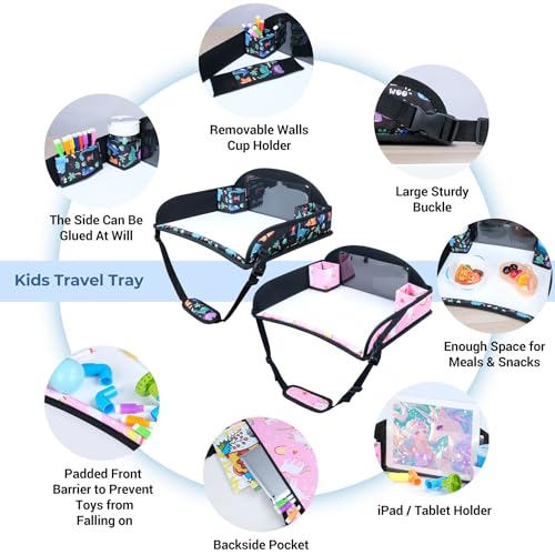 2PCS Kids Travel Tray for Toddler Car Seat (2 Count)