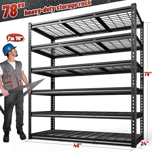 6 Tier Heavy Duty Storage Shelving for Garage Basement Warehouse