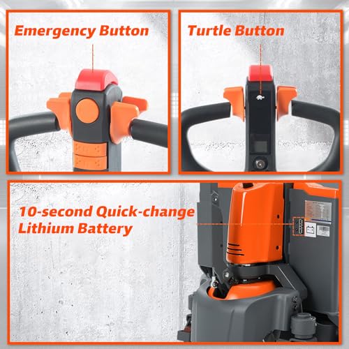 Tory Carrier Full Electric Power Pallet Jack Truck 3300lb Cap. 48" x 27" Fork Size