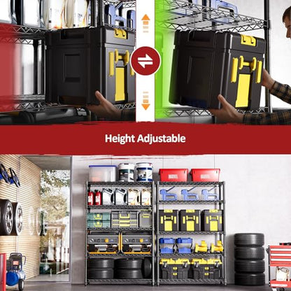 5 Tier Heavy Duty Metal Storage Shelving Unit (5 Count)