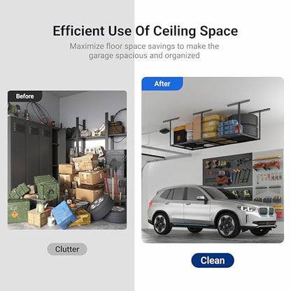 3x8 Overhead Garage Ceiling Storage Rack Adjustable