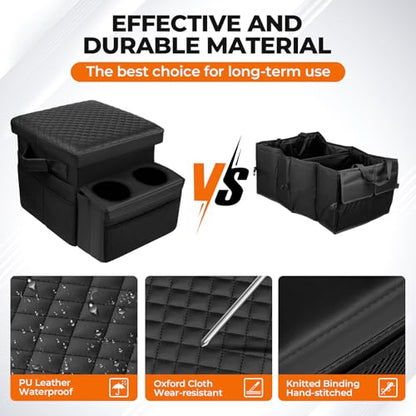 Car Seat Organizer with 2 Cup Holders