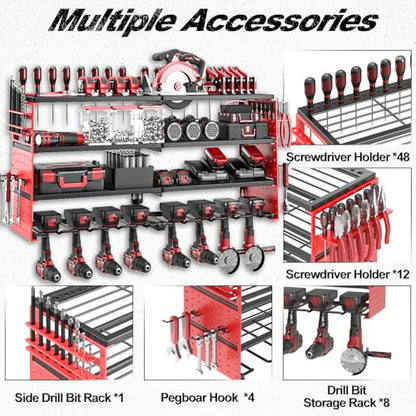 33" Metal Power Tool Organizer Wall Mount