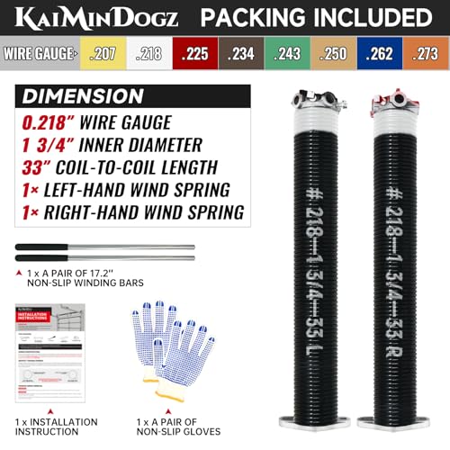 Pair of 1.75" Garage Door Torsion Springs Set with Non
